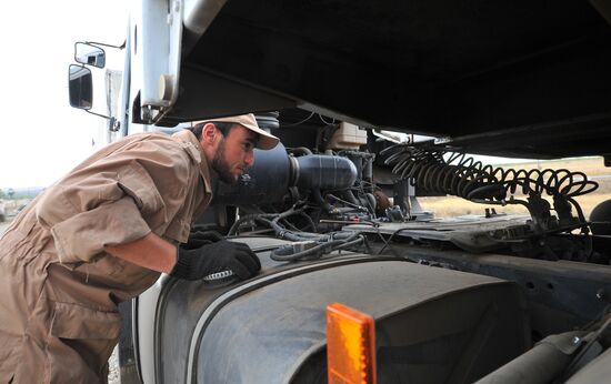 Second humanitarian aid convoy in Donetsk, Rostov Region