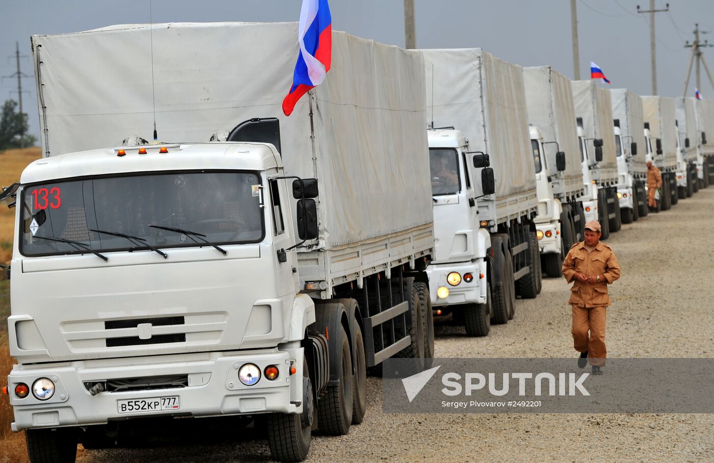 Second humanitarian aid convoy in Donetsk, Rostov Region