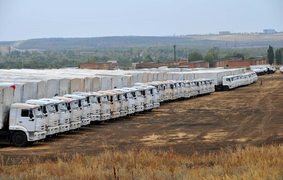 Second humanitarian aid convoy in Donetsk, Rostov Region