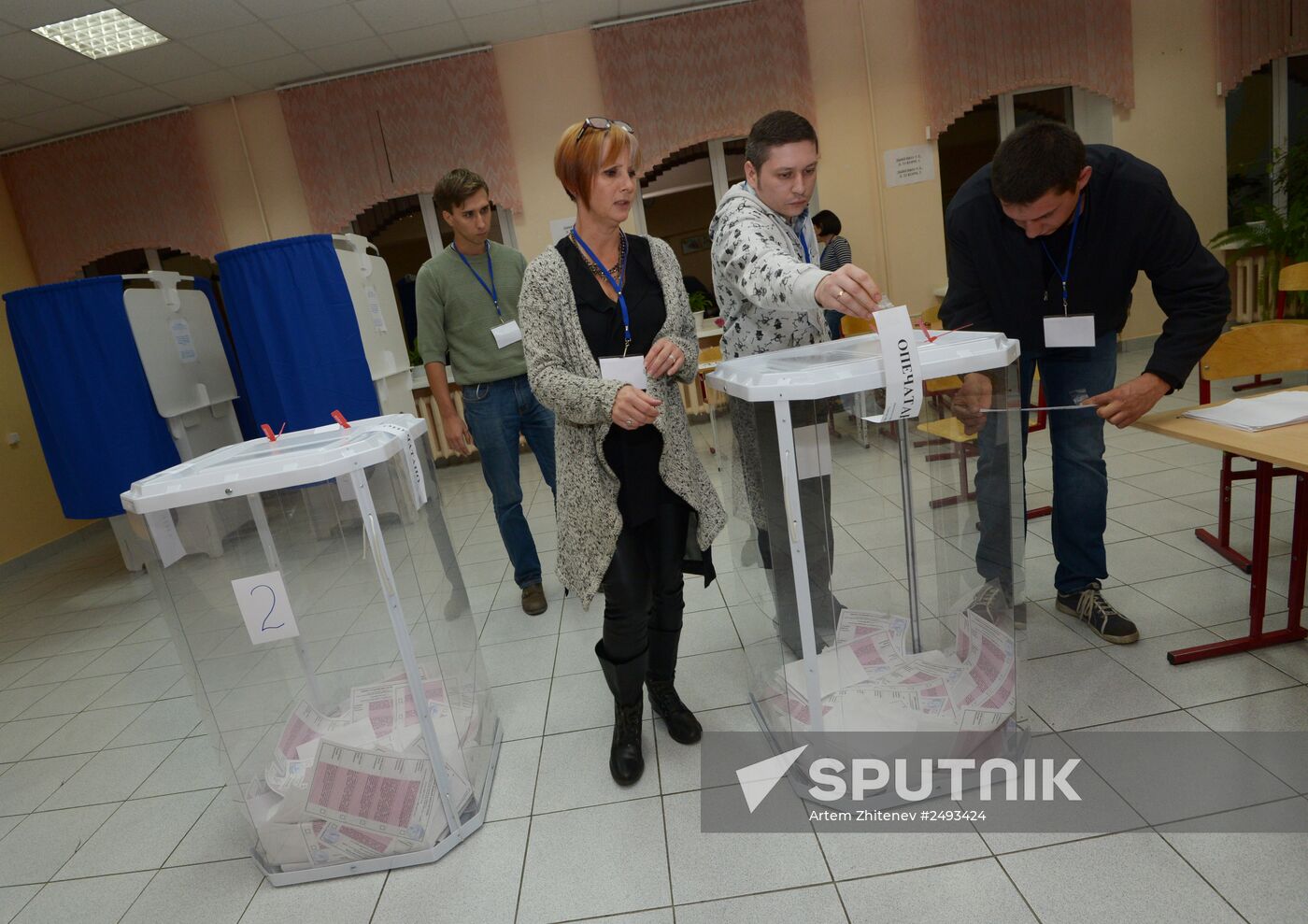 Counting ballots during Moscow City Duma election