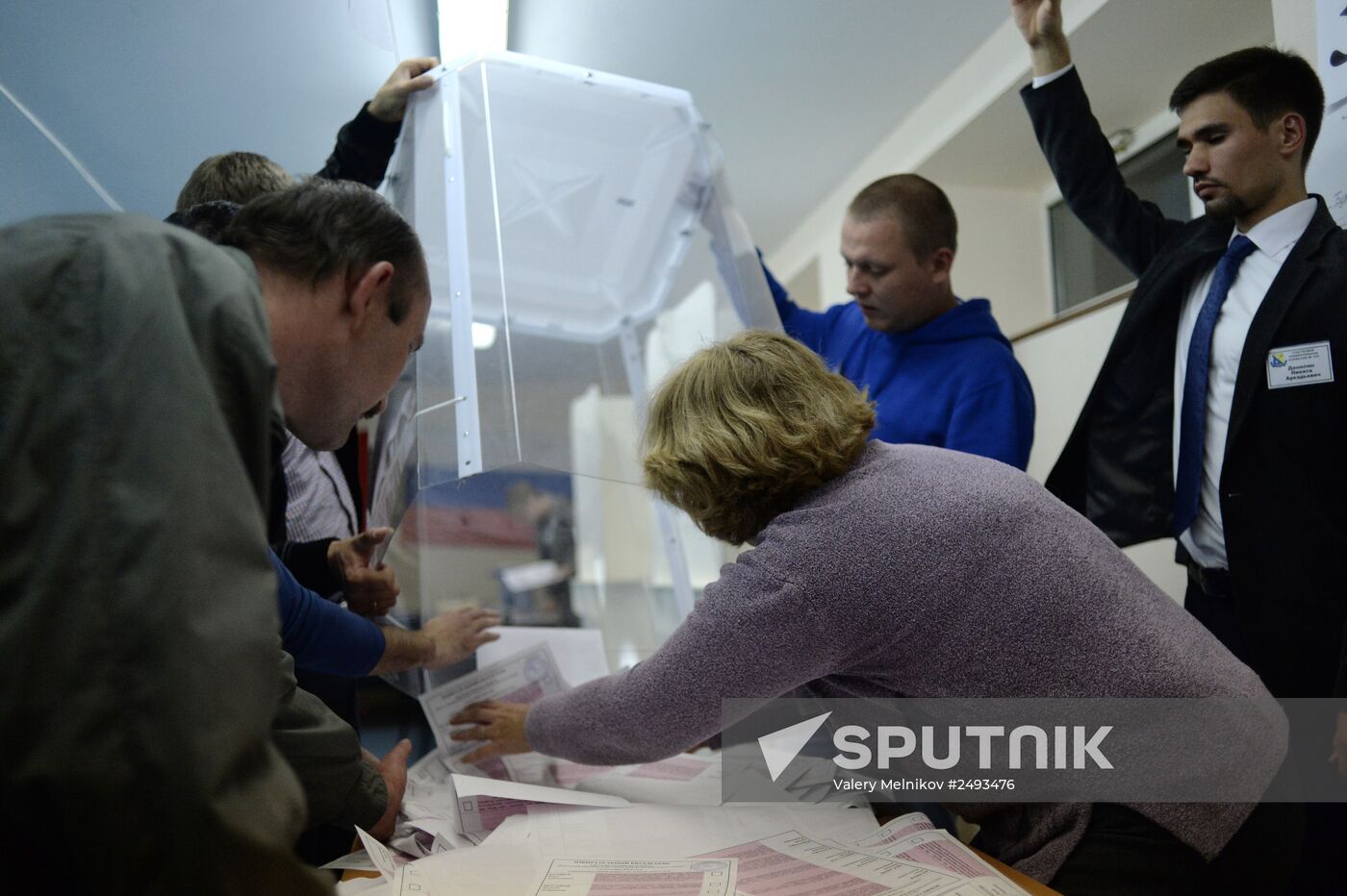 Counting ballots during Moscow City Duma election