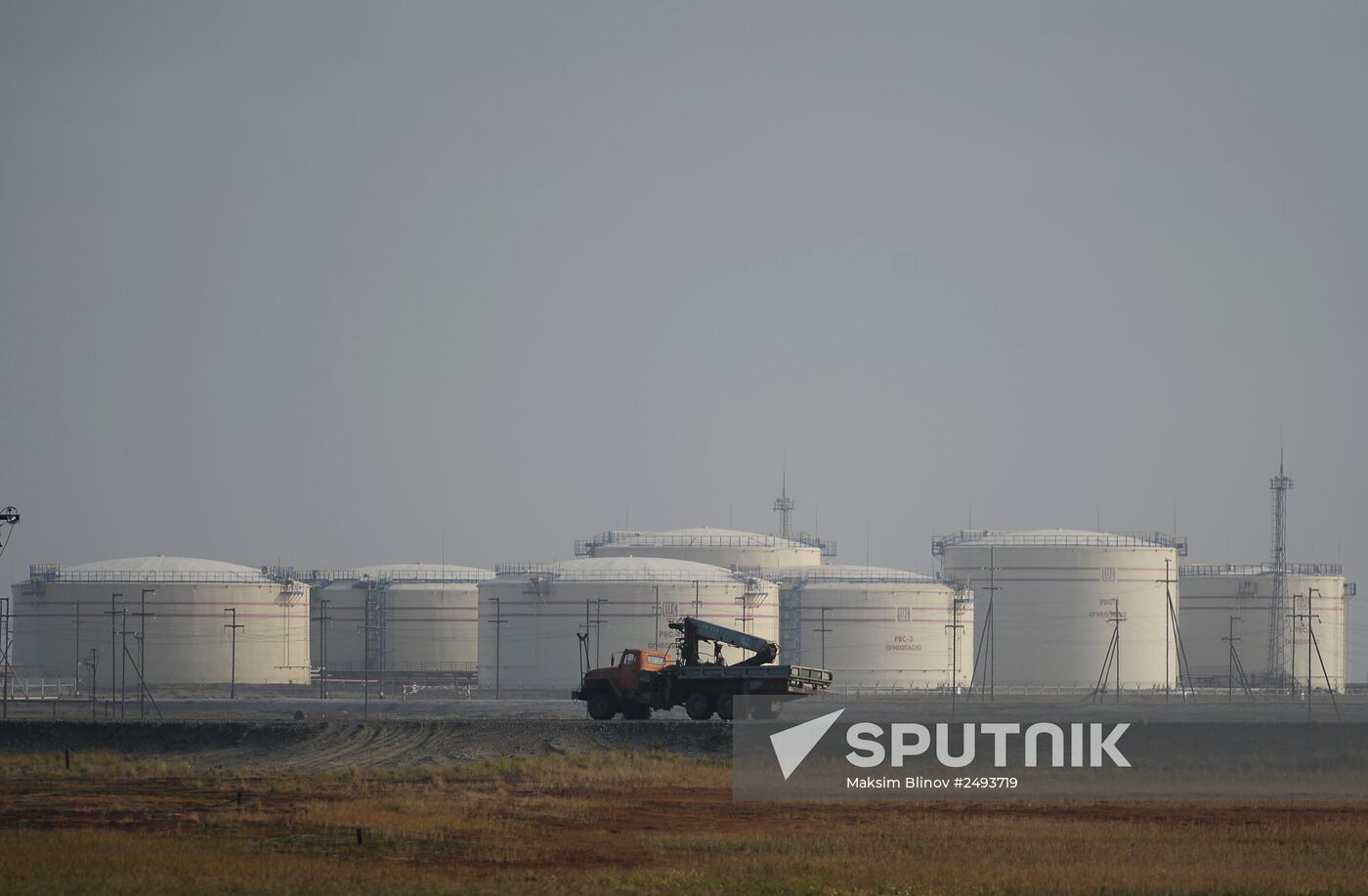 Oil storages near the Kara Sea shore