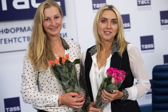 News conference with tennis players Yekaterina Makarova and Yelena Vesnina to discuss victory in US Open