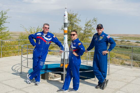 Soyuz TMA-14M main crew in training at Baikonur Space Center