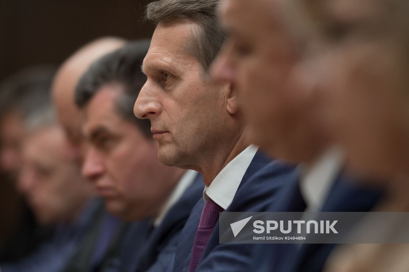 Russian State Duma Speaker Sergei Naryshkin meets with Ukraine's Verkhovna Rada deputies