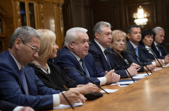 Russian State Duma Speaker Sergei Naryshkin meets with Ukraine's Verkhovna Rada deputies