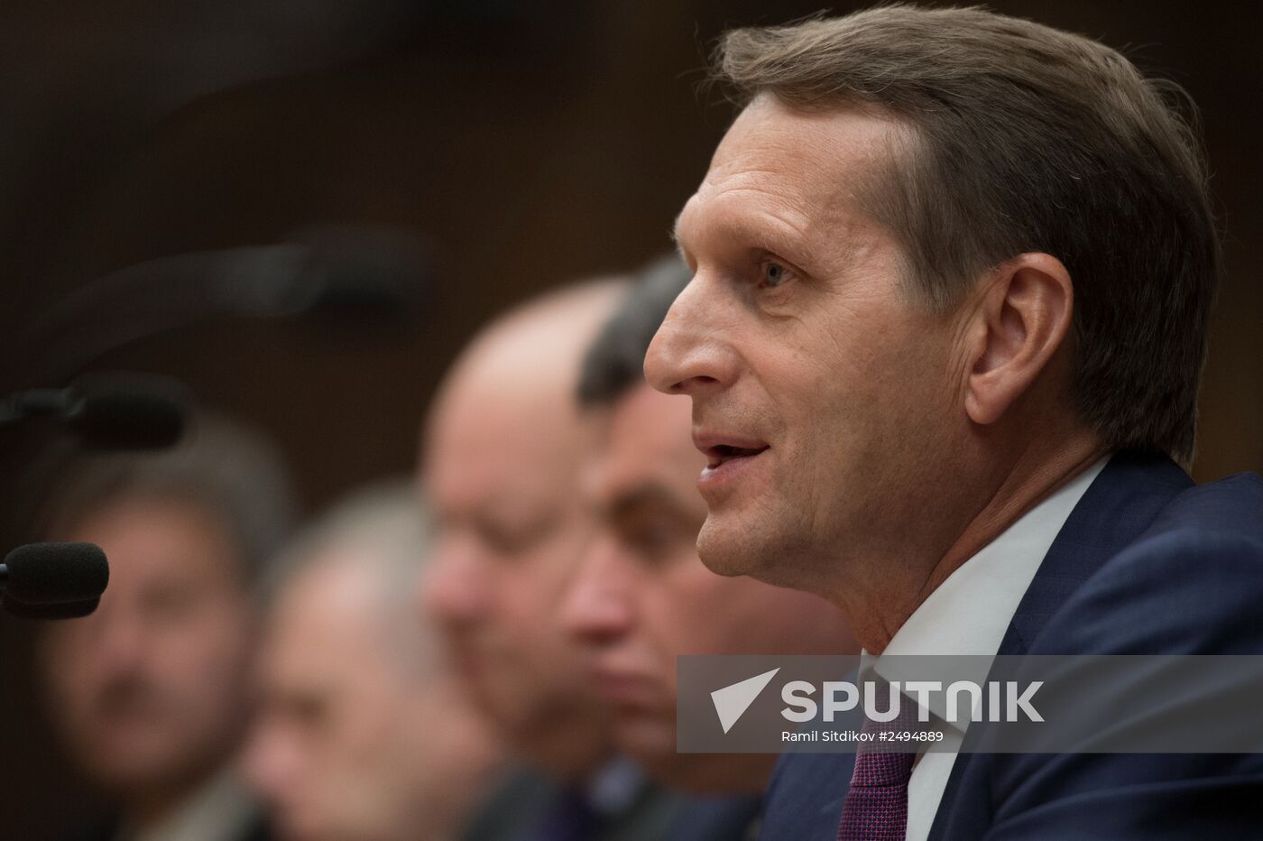 Russian State Duma Speaker Sergei Naryshkin meets with Ukraine's Verkhovna Rada deputies