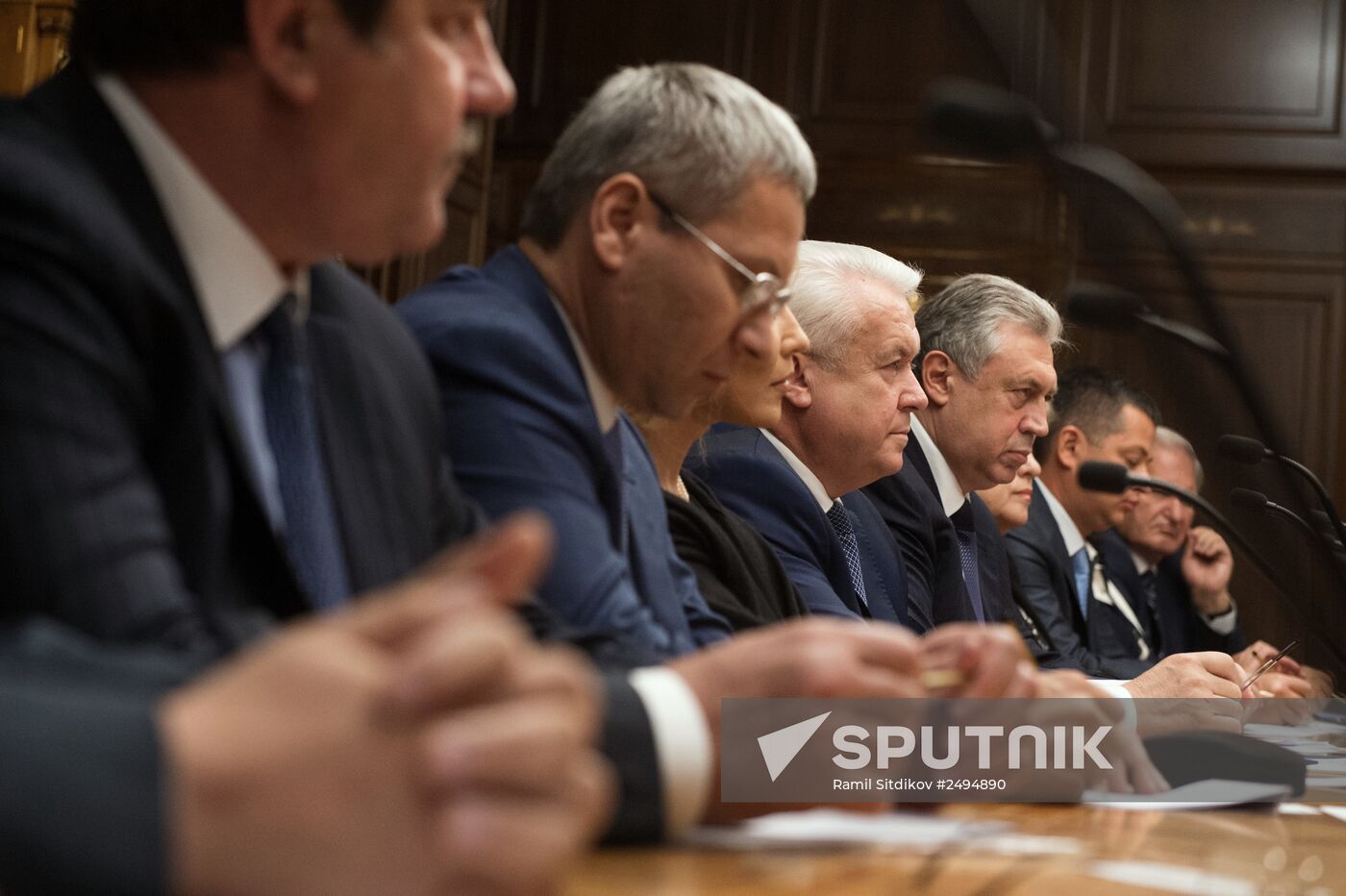 Russian State Duma Speaker Sergei Naryshkin meets with Ukraine's Verkhovna Rada deputies