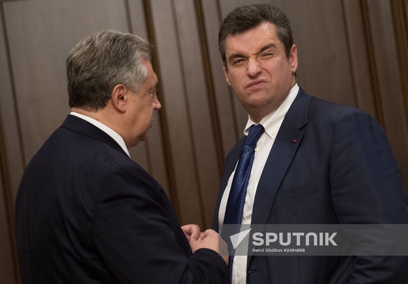 Russian State Duma Speaker Sergei Naryshkin meets with Ukraine's Verkhovna Rada deputies
