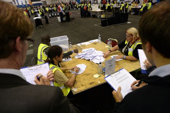 Vote count in Scotland's independence referendum