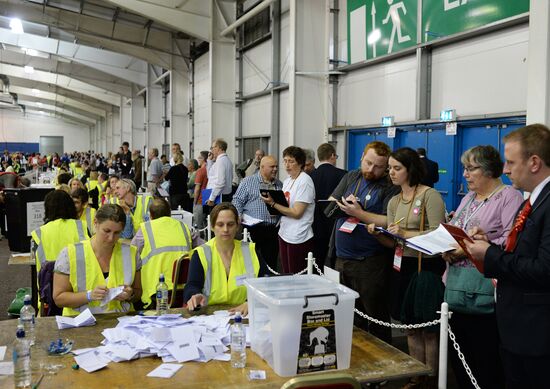 Vote count in Scotland's independence referendum