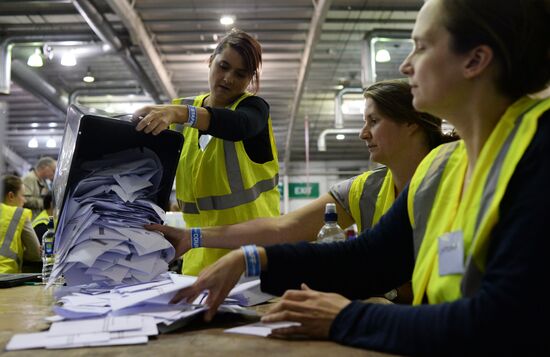 Vote count in Scotland's independence referendum