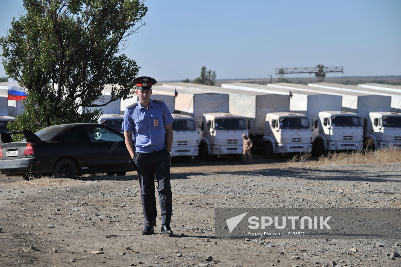 Preparation of Russia's third aid convoy in Kamensk-Shakhtinsky, Rostov Region