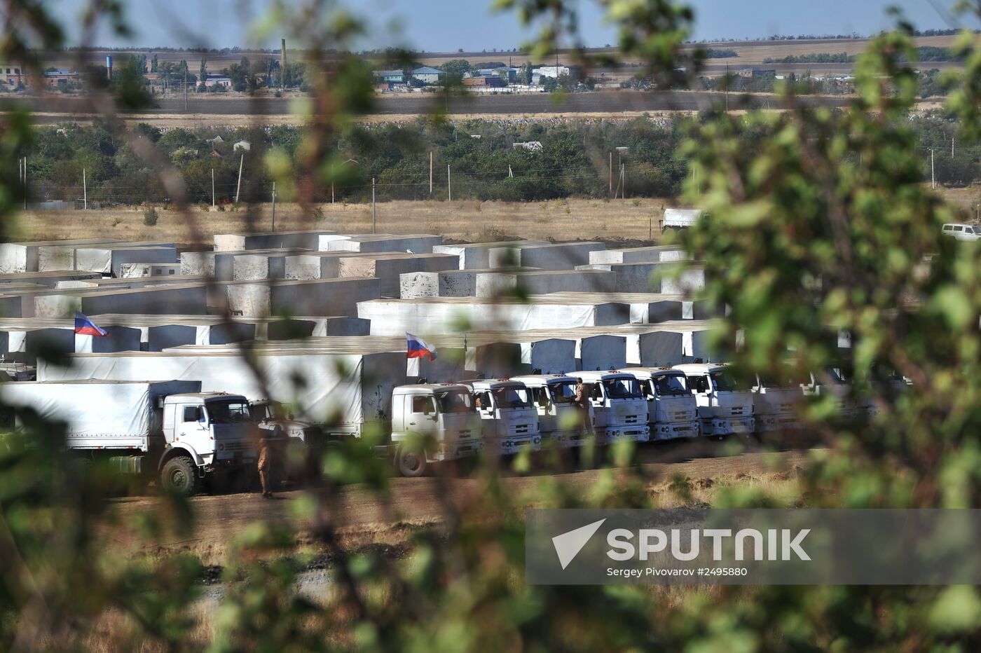 Preparation of Russia's third aid convoy in Kamensk-Shakhtinsky, Rostov Region