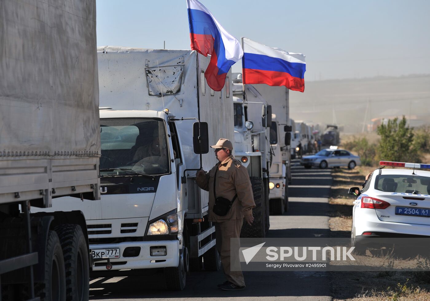 Preparation of Russia's third aid convoy in Kamensk-Shakhtinsky, Rostov Region