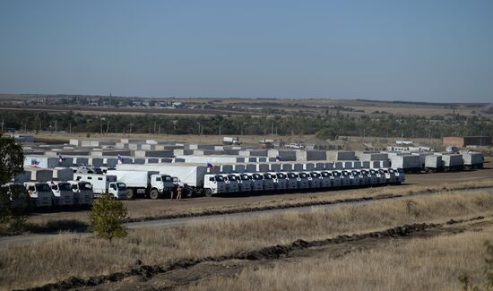 Preparation of Russia's third aid convoy in Kamensk-Shakhtinsky, Rostov Region