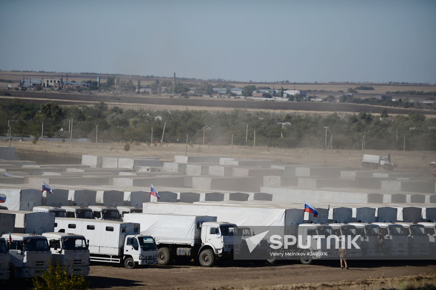 Preparation of Russia's third aid convoy in Kamensk-Shakhtinsky, Rostov Region