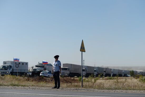 Preparation of Russia's third aid convoy in Kamensk-Shakhtinsky, Rostov Region