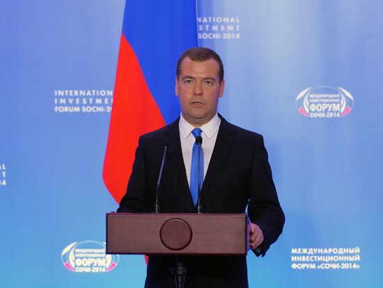 Dmitry Medvedev visits 13th International Investment Forum Sochi-2014