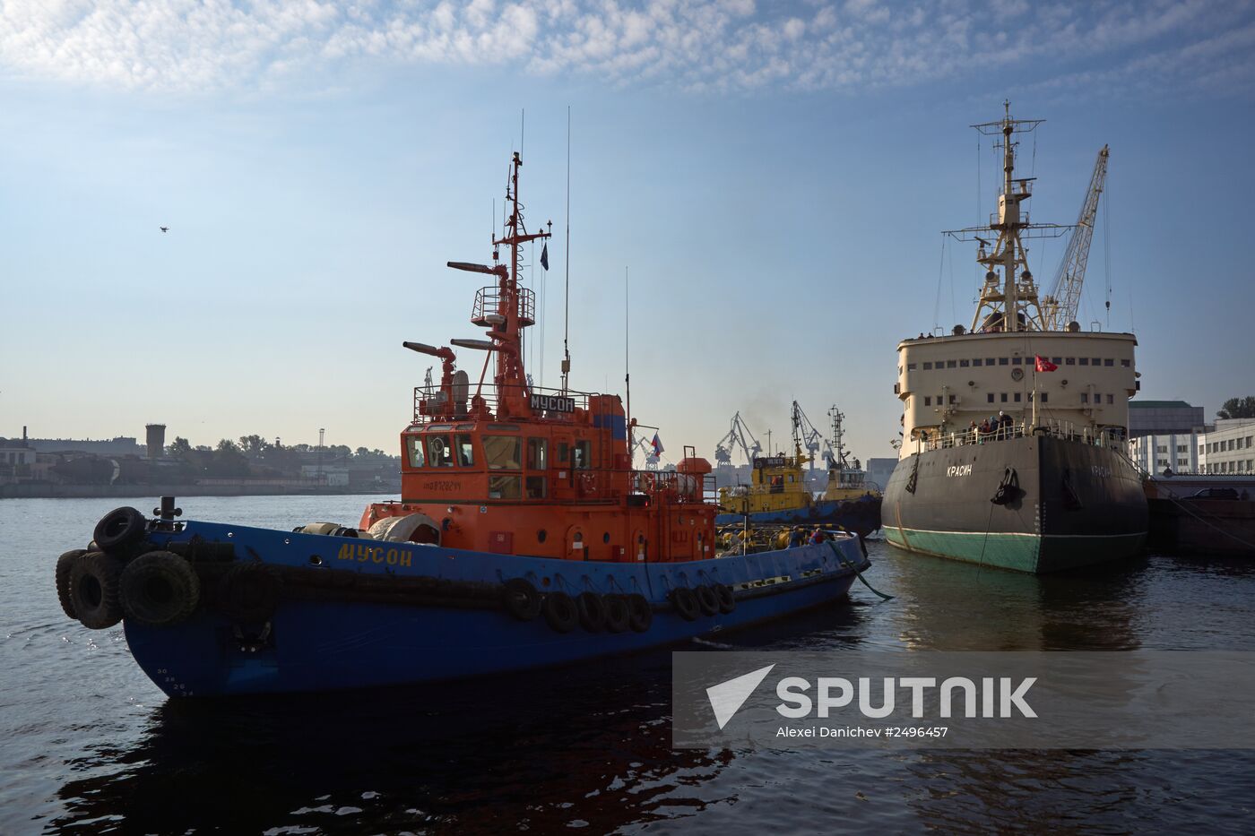 The Krasin icebreaker tigged for repairs