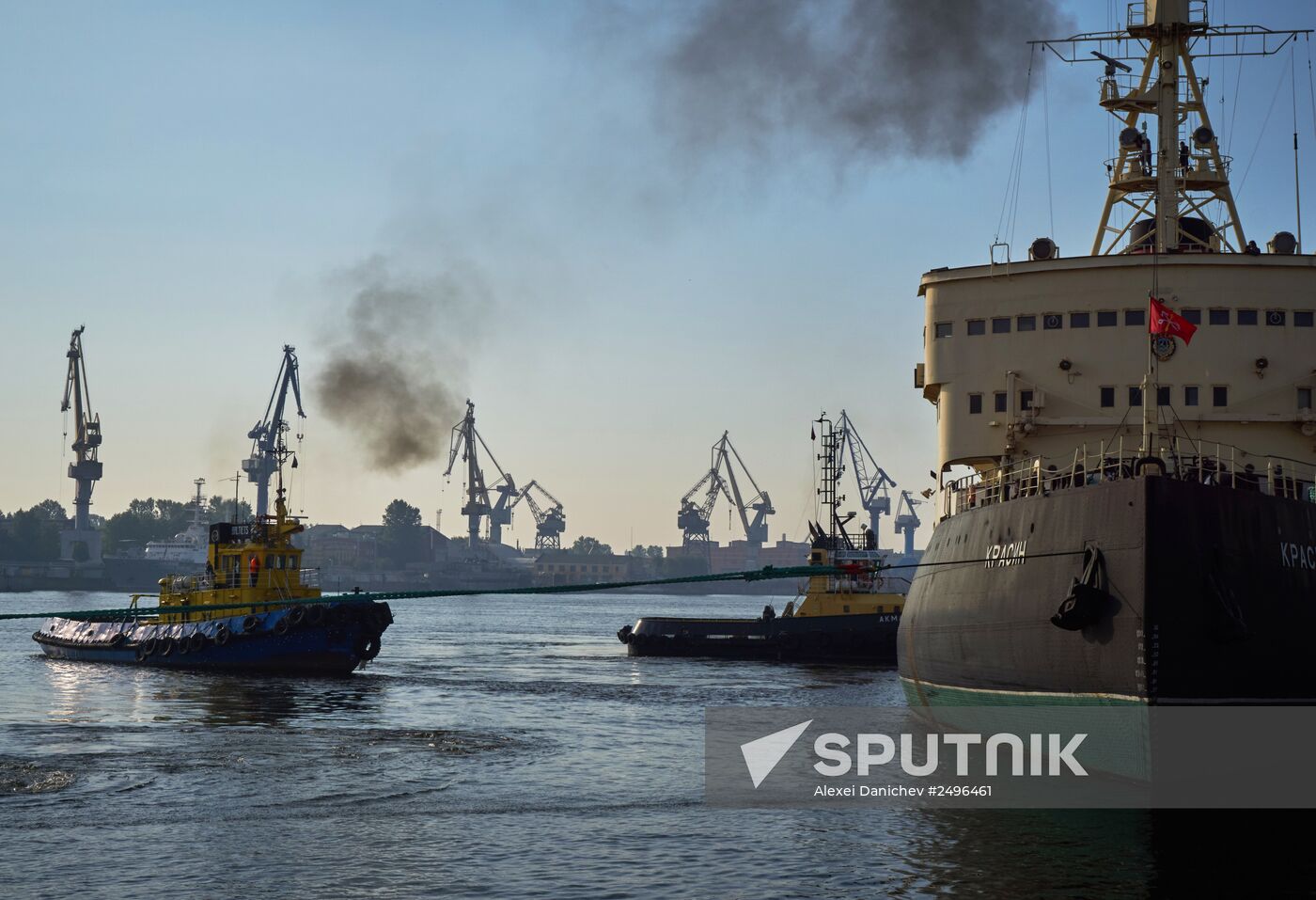 The Krasin icebreaker tigged for repairs