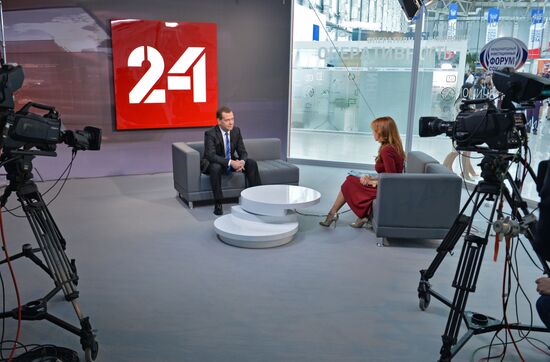 Dmitry Medvedev gives interview for Rossiya-24 TV Channel