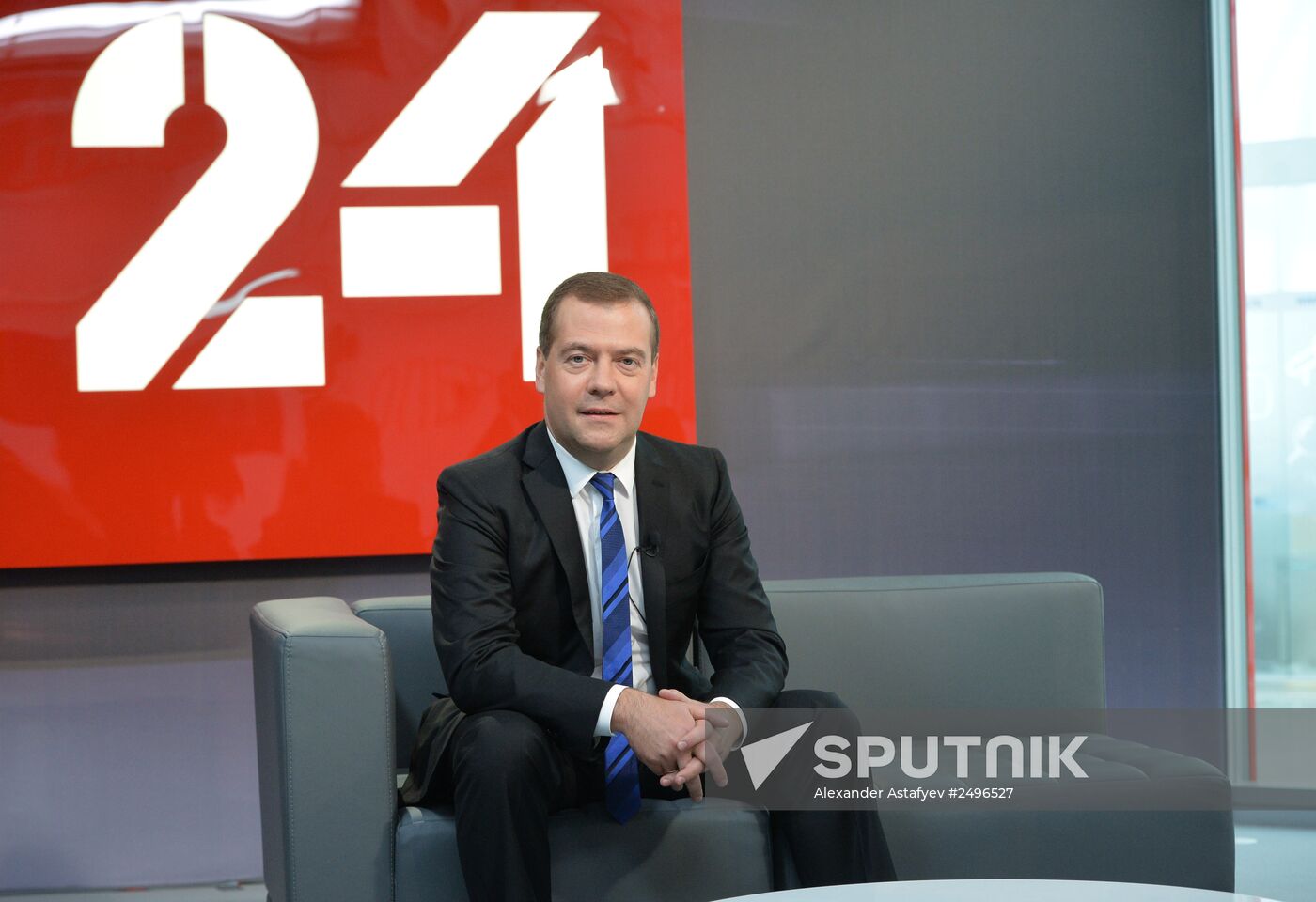 Dmitry Medvedev gives interview for Rossiya-24 TV Channel
