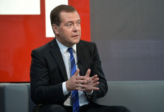 Dmitry Medvedev gives interview for Rossiya-24 TV Channel