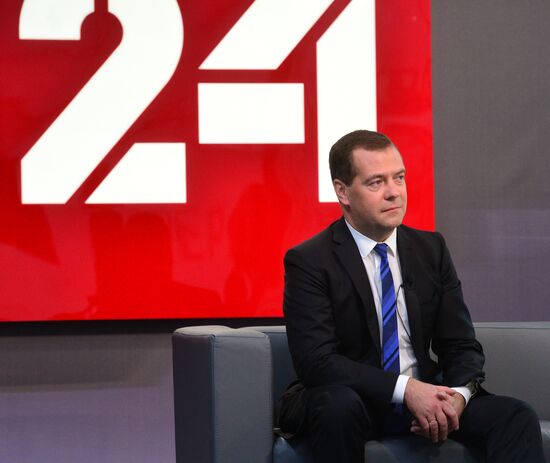 Dmitry Medvedev gives interview for Rossiya-24 TV Channel