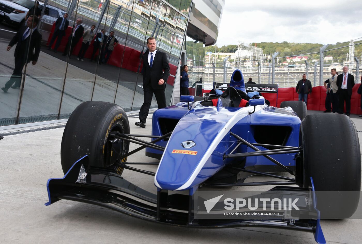 Dmitry Medvedev visits Sochi Autodrom racing circuit