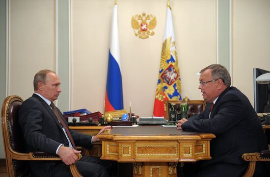 Vladimir Putin's meeting with Andrei Kostin