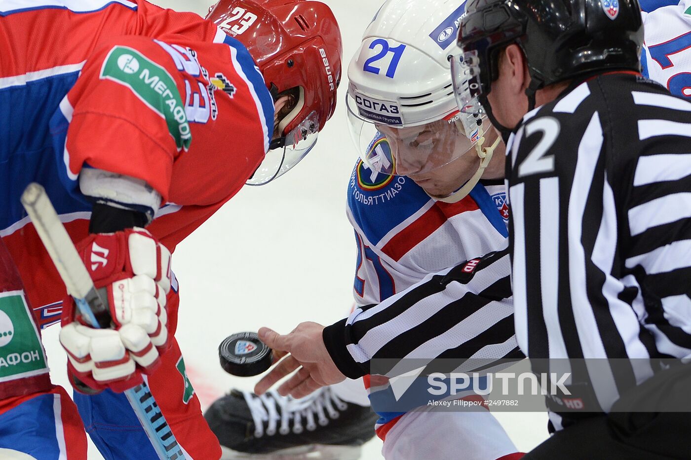 Ice Hockey. Kontinental Hochey League. CSKA-Lada match