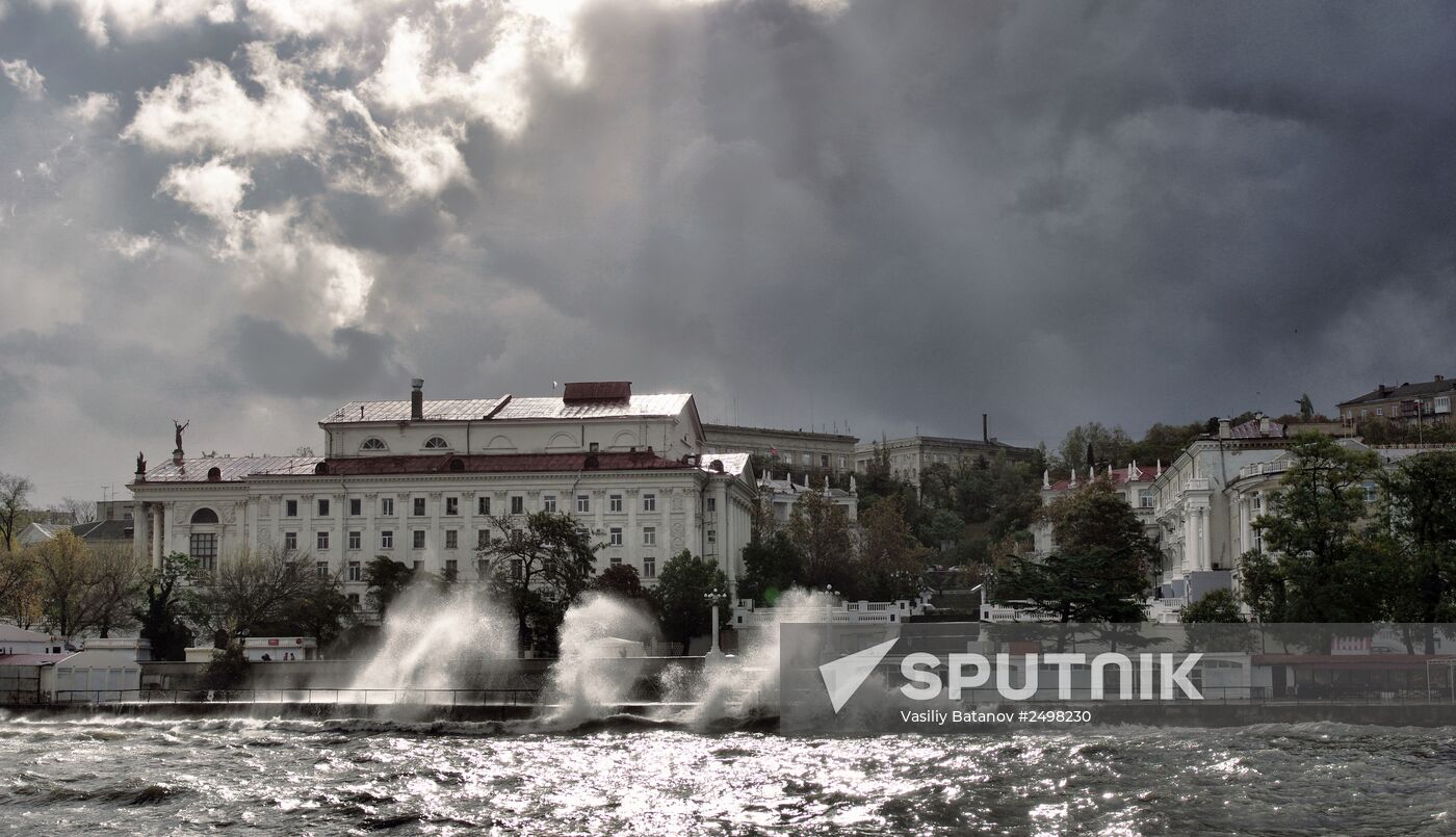 Violent storm in Sevastopol