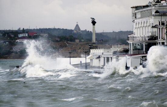 Violent storm in Sevastopol