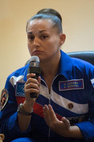 News conference with Soyuz TMA-14M crew at Baikonur Space Center