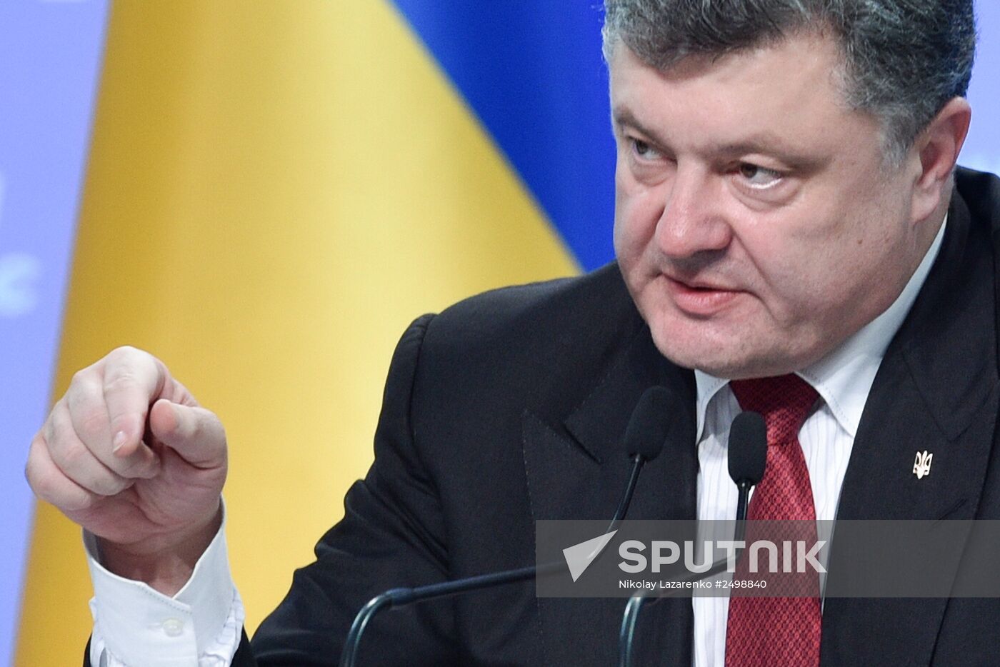 News conference with Ukrainian President Petro Poroshenko in Kiev