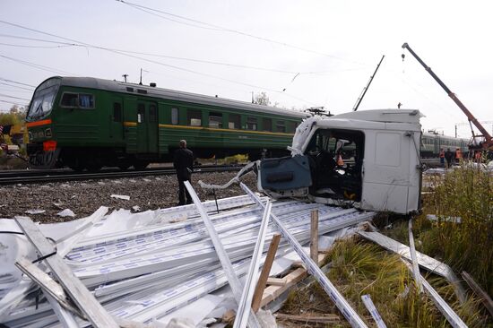 Railway crossing accident outside Moscow