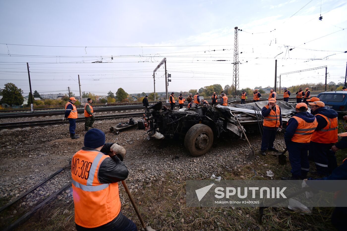 Railway crossing accident outside Moscow