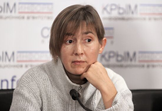 News conference with journalist Anna Mokhovaya who went missing in Ukraine