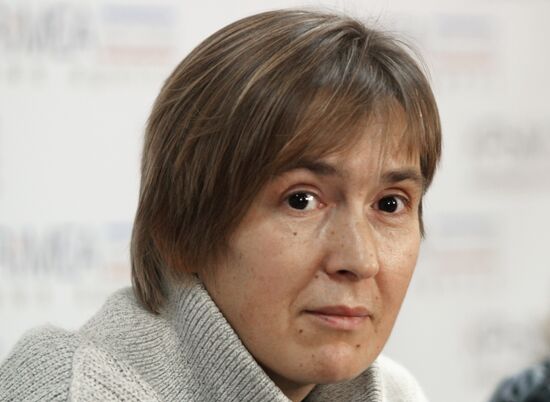 News conference with journalist Anna Mokhovaya who went missing in Ukraine