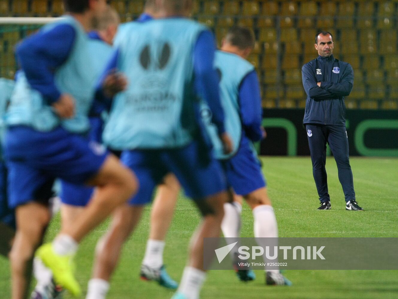 Football. Everton F.C. at training session