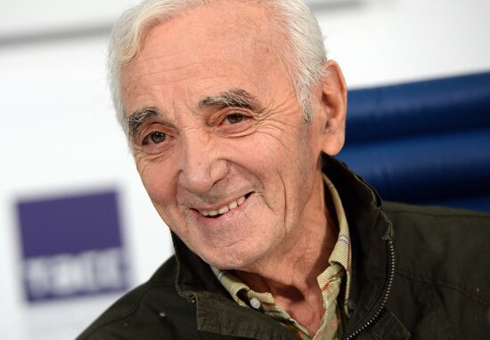News conference with Charles Aznavour