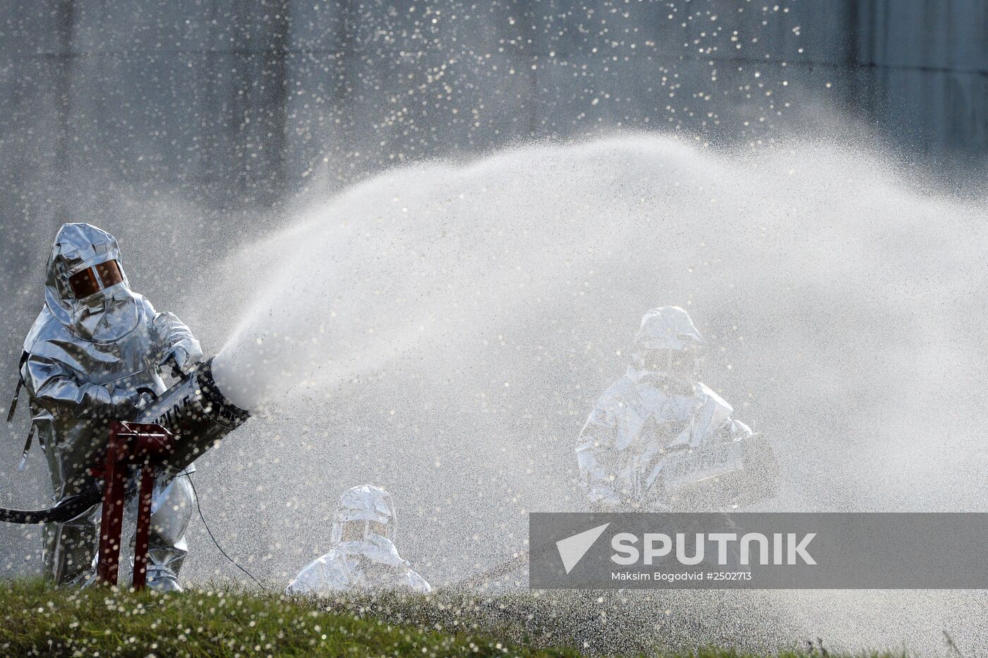 Firefighting drill at a petroleum storage facility in Kazan