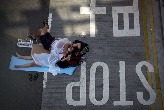 Protests demanding democratic elections in Hong Kong