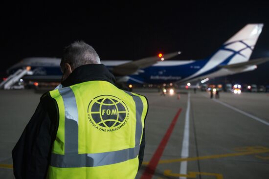 Formula-1 racing cars arrive in Sochi