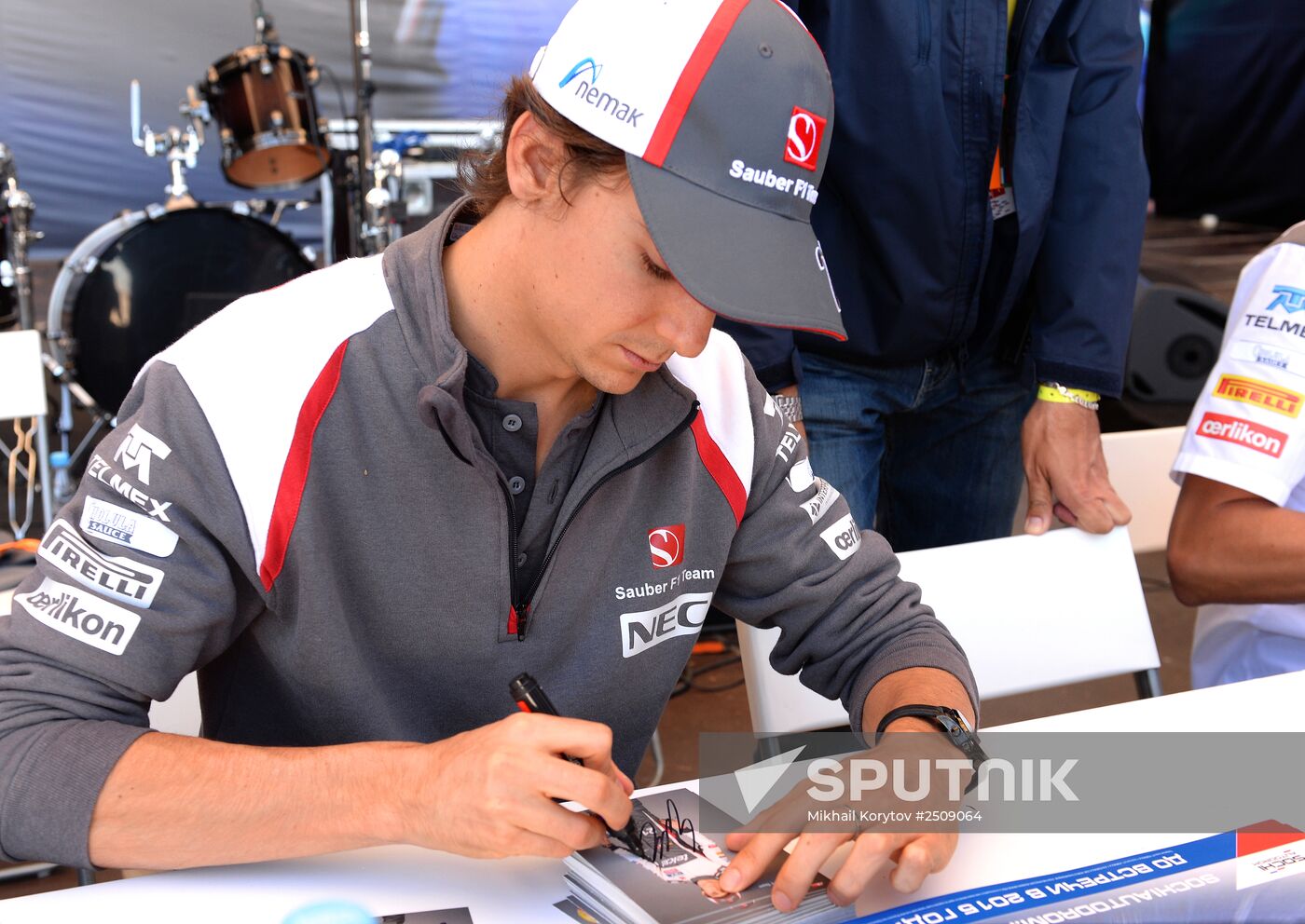 Vladimir Putin attends 2014 Formula 1 Russian Grand Prix