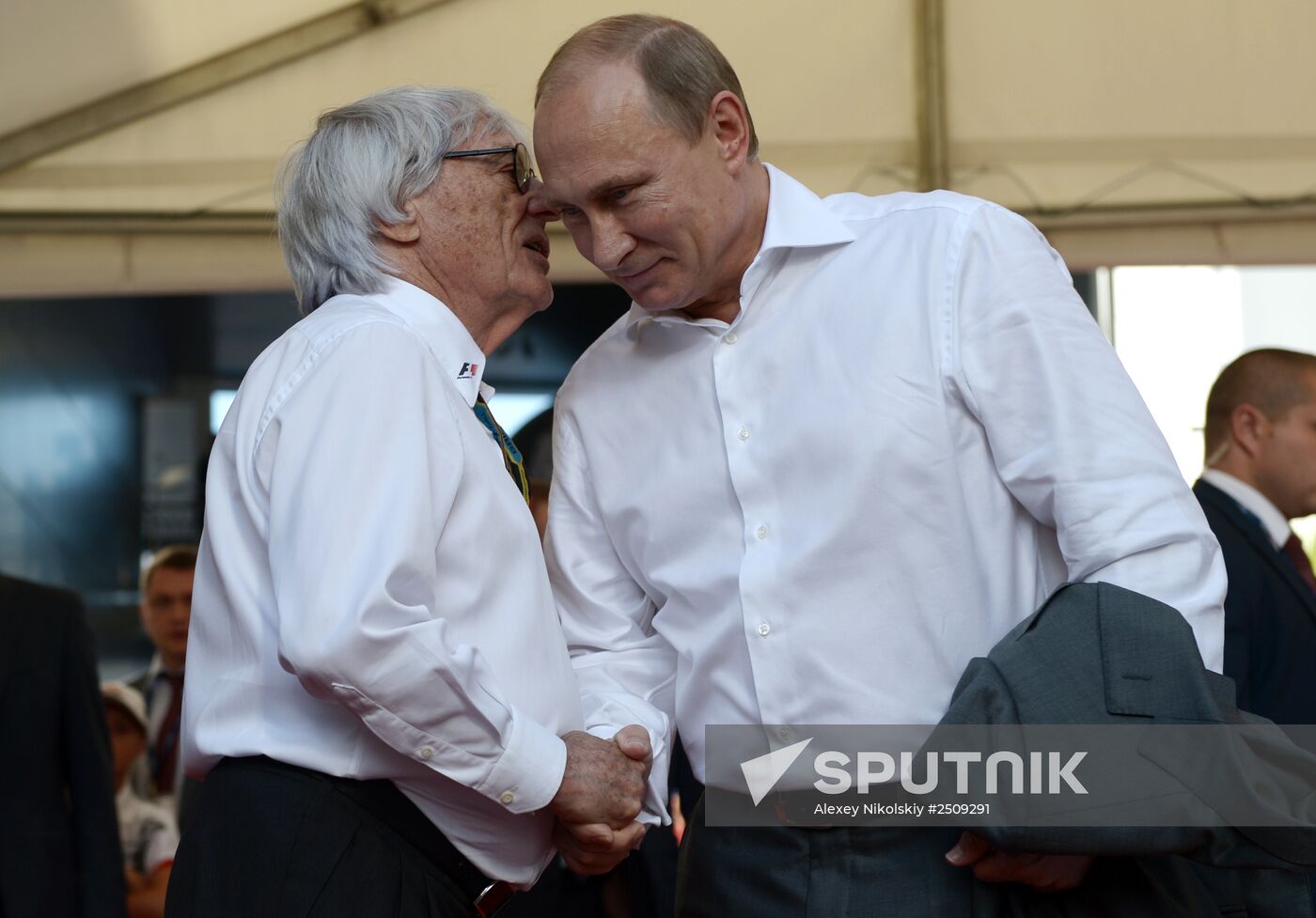 Vladimir Putin attends 2014 Formula 1 Russian Grand Prix