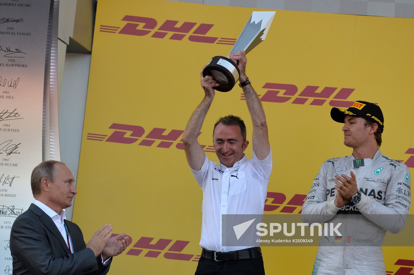 Vladimir Putin attends 2014 Formula 1 Russian Grand Prix