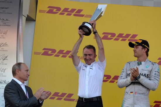 Vladimir Putin attends 2014 Formula 1 Russian Grand Prix