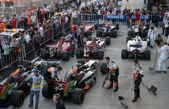 Vladimir Putin attends 2014 Formula 1 Russian Grand Prix